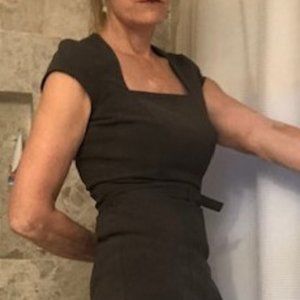 H&M Charcoal Grey Lined Fitted Dress, size 4.